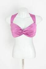 top cropped esc feminino rosa com franzido e nó