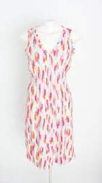 vestido cereja rosa feminino estampado com franzido