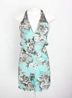 vestido colcci feminino estampado com aplique e renda