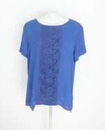 blusa feminina azul com renda