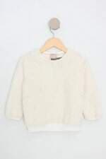 blusa milon kids off white com aplique