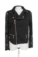 Jaqueta Holin Stone feminina preta com renda