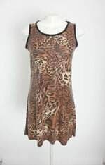 vestido feminino estampado com paetê