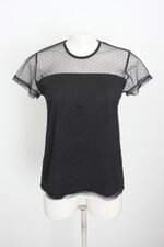 blusa marisa feminina preta com meio forro e recortes