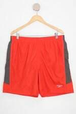 bermuda esportiva speedo masculina vermelha com forro e recortes