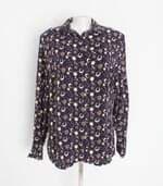camisa les chemises feminina roxa estampada