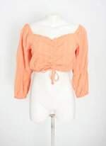 blusa cropped renner feminina laranja