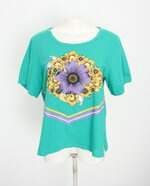 blusa feminina verde com silk