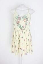 vestido antix feminino estampado com forro e plissado