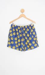 shorts masculino estampado com cós com elástico e forro
