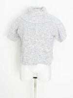 blusa de tricô shoulder feminina bicolor 