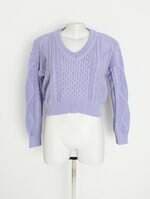 suéter cropped galeria tricot feminino roxo