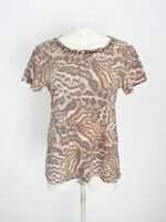 blusa feminina estampada com aplique