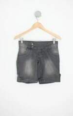 bermuda feminina preta com barra italiana