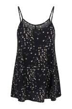 Blusa feminina preta estampada