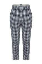 Calça Xadrez Vichy Azul Zara