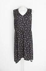 vestido feminino preto estampado