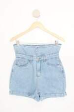 shorts jeans C&A feminino azul com barra italiana