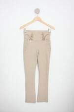 calça de tecido feminina bege