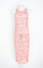 vestido magalu feminino estampado com fenda e transparência