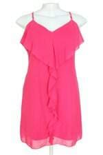 vestido regata curto Guess rosa com babado e forro