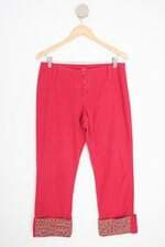 calça de tecido paninaro feminina rosa
