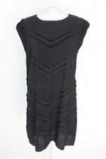 vestido canal feminino preto com bordado e forro