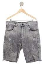 Bermuda Jeans Destroyed Vizzy Masculina Cinza 