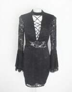 vestido flor linda feminino preto com bojo e forro