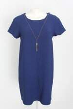 vestido atmosphere feminino azul com corrente