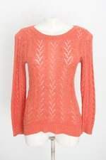 blusa manga longa de tricô feminina laranja