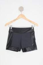 shorts de academia nica filó feminino preto com recortes