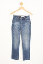 calça jeans feminina azul com aplique
