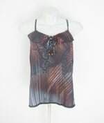 regata feminina estampada com babado