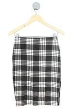 saia open up  feminina cinza xadrez