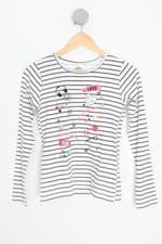 camiseta manga longa renner kids branca estampada com silk