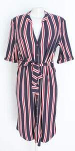 vestido chemise renner feminino listrado com faixa na cintura