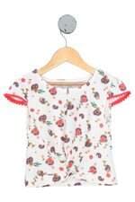 blusa Renner kids branca estampada