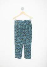 calça de tecido feminina estampada com pregas