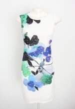 vestido desigual feminino estampado 