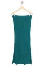 saia feminina armazém tricot verde com meio forro