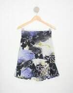 saia feminina estampada com forro e peplum