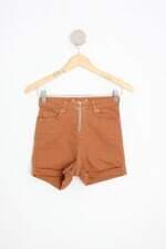 shorts renner feminino marrom com barra italiana