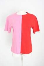 camiseta C&A feminina bicolor com recortes
