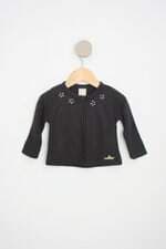 cardigan coloritta kids preto com aplique