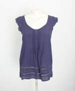 regata hering feminina azul com bordado e pregas