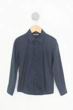 camisa tommy hilfiger kids azul com bordado