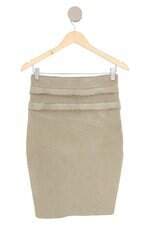 saia Le Lis Blanc feminina dourada com babado