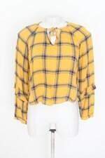 blusa bershka feminina amarela xadrez