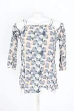 blusa de seda bobstore feminina estampada com recortes